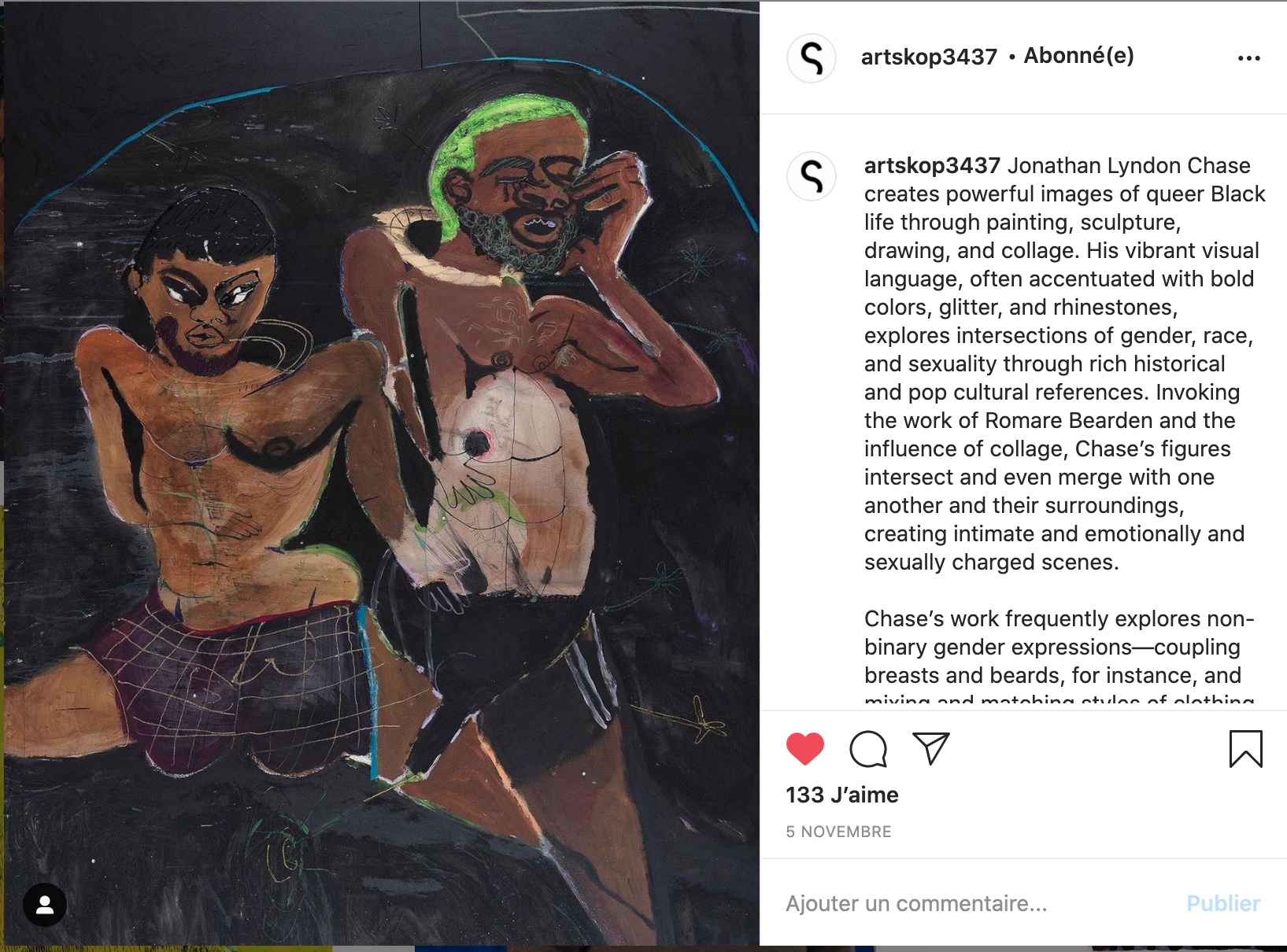 instagram artskop peinture hommes noirs