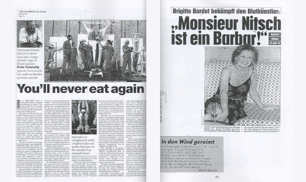 extraits de presses - Hermann Nitsch - 1998